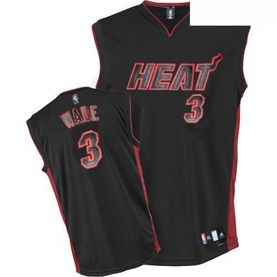 Mens Adidas Miami Heat 3 Dwyane Wade Authentic Black BlackRed No NBA Jersey Mens Adidas Miami Heat 3 Dwyane Wade Authentic Black BlackRed No NBA Jersey