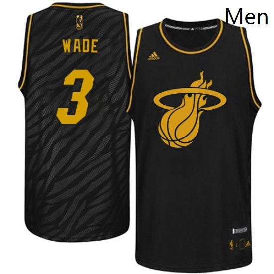 Mens Adidas Miami Heat 3 Dwyane Wade Authentic Black Precious Metals Fashion NBA Jersey Mens Adidas Miami Heat 3 Dwyane Wade Authentic Black Precious Metals Fashion NBA Jersey