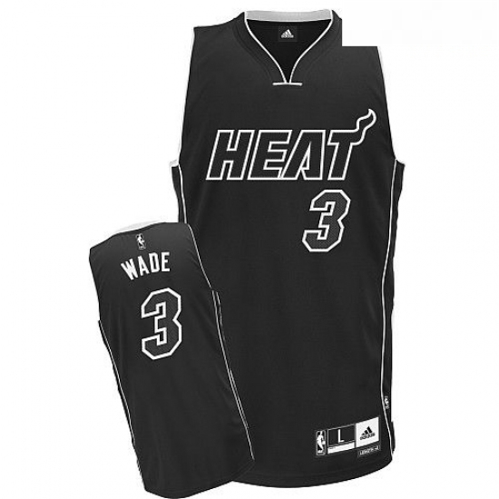 Mens Adidas Miami Heat 3 Dwyane Wade Authentic Black Shadow NBA Jersey Mens Adidas Miami Heat 3 Dwyane Wade Authentic Black Shadow NBA Jersey