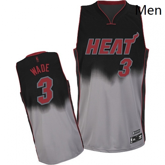 Mens Adidas Miami Heat 3 Dwyane Wade Authentic BlackGrey Fadeaway Fashion NBA Jersey Mens Adidas Miami Heat 3 Dwyane Wade Authentic BlackGrey Fadeaway Fashion NBA Jersey