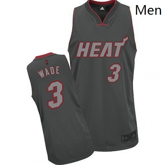 Mens Adidas Miami Heat 3 Dwyane Wade Authentic Grey Graystone Fashion NBA Jersey Mens Adidas Miami Heat 3 Dwyane Wade Authentic Grey Graystone Fashion NBA Jersey
