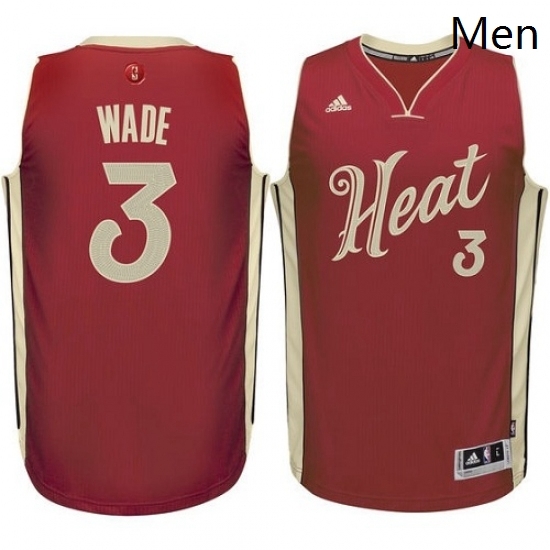 Mens Adidas Miami Heat 3 Dwyane Wade Authentic Red 2015 16 Christmas Day NBA Jersey Mens Adidas Miami Heat 3 Dwyane Wade Authentic Red 2015 16 Christmas Day NBA Jersey