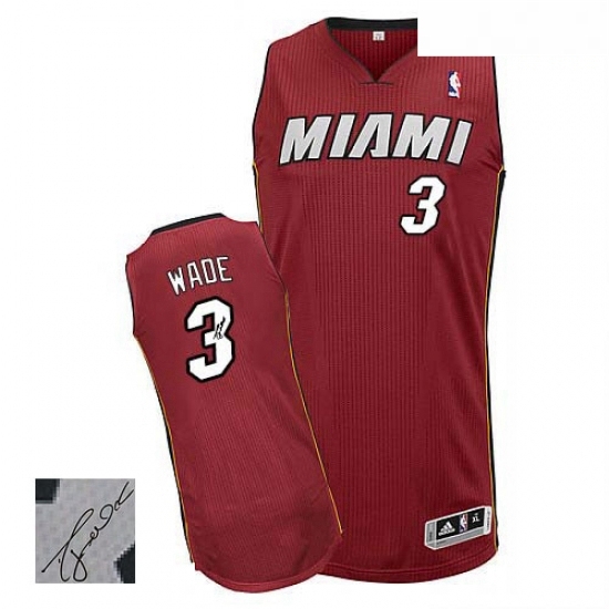 Mens Adidas Miami Heat 3 Dwyane Wade Authentic Red Alternate Autographed NBA Jersey Mens Adidas Miami Heat 3 Dwyane Wade Authentic Red Alternate Autographed NBA Jersey