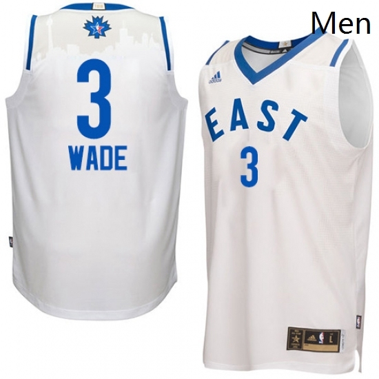 Mens Adidas Miami Heat 3 Dwyane Wade Authentic White 2016 All Star NBA Jersey Mens Adidas Miami Heat 3 Dwyane Wade Authentic White 2016 All Star NBA Jersey