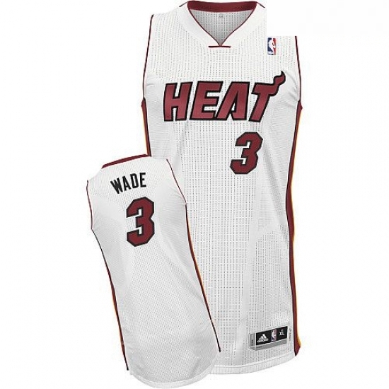 Mens Adidas Miami Heat 3 Dwyane Wade Authentic White Home NBA Jersey Mens Adidas Miami Heat 3 Dwyane Wade Authentic White Home NBA Jersey
