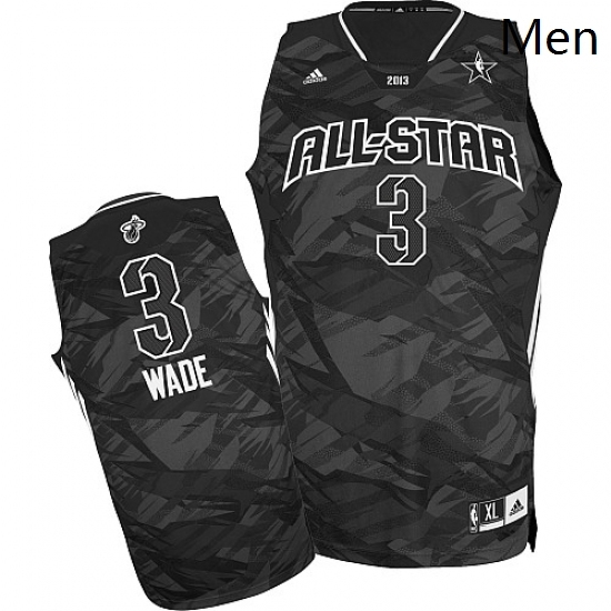 Mens Adidas Miami Heat 3 Dwyane Wade Swingman Black 2013 All Star NBA Jersey Mens Adidas Miami Heat 3 Dwyane Wade Swingman Black 2013 All Star NBA Jersey
