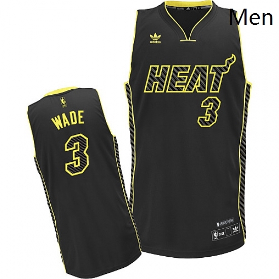 Mens Adidas Miami Heat 3 Dwyane Wade Swingman Black Electricity Fashion NBA Jersey Mens Adidas Miami Heat 3 Dwyane Wade Swingman Black Electricity Fashion NBA Jersey