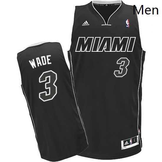 Mens Adidas Miami Heat 3 Dwyane Wade Swingman BlackWhite NBA Jersey Mens Adidas Miami Heat 3 Dwyane Wade Swingman BlackWhite NBA Jersey