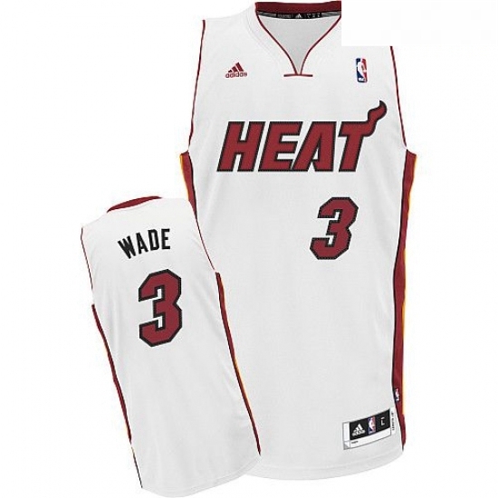 Mens Adidas Miami Heat 3 Dwyane Wade Swingman White Home NBA Jersey Mens Adidas Miami Heat 3 Dwyane Wade Swingman White Home NBA Jersey