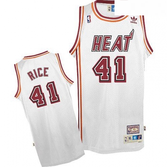 Mens Adidas Miami Heat 41 Glen Rice Swingman White Throwback NBA Jersey Mens Adidas Miami Heat 41 Glen Rice Swingman White Throwback NBA Jersey