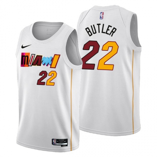 Men's Miami Heat #22 Jimmy Butler 2022-23 White City Edition Stitched Jersey Men's Miami Heat #22 Jimmy Butler 2022-23 White City Edition Stitched Jersey