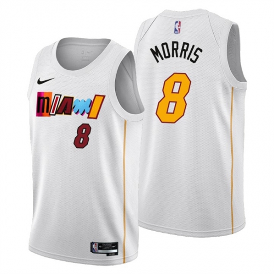Men's Miami Heat #8 Markieff Morris 2022-23 White City Edition Stitched Jersey Men's Miami Heat #8 Markieff Morris 2022-23 White City Edition Stitched Jersey