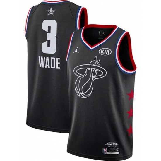 Men's Miami Heat Dwyane Wade Jordan Brand Black 2019 NBA Jersey Men's Miami Heat Dwyane Wade Jordan Brand Black 2019 NBA Jersey