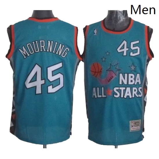 Mens Mitchell and Ness Miami Heat 45 Alonzo Mourning Authentic Light Blue 1996 All Star Throwback NBA Jersey Mens Mitchell and Ness Miami Heat 45 Alonzo Mourning Authentic Light Blue 1996 All Star Throwback NBA Jersey