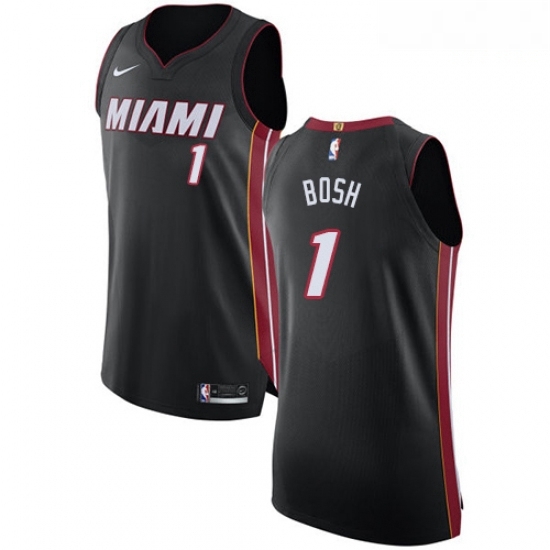 Mens Nike Miami Heat 1 Chris Bosh Authentic Black Road NBA Jersey Icon Edition Mens Nike Miami Heat 1 Chris Bosh Authentic Black Road NBA Jersey Icon Edition