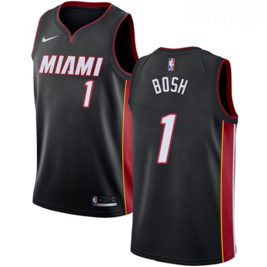 Mens Nike Miami Heat 1 Chris Bosh Swingman Black Road NBA Jersey Icon Edition Mens Nike Miami Heat 1 Chris Bosh Swingman Black Road NBA Jersey Icon Edition
