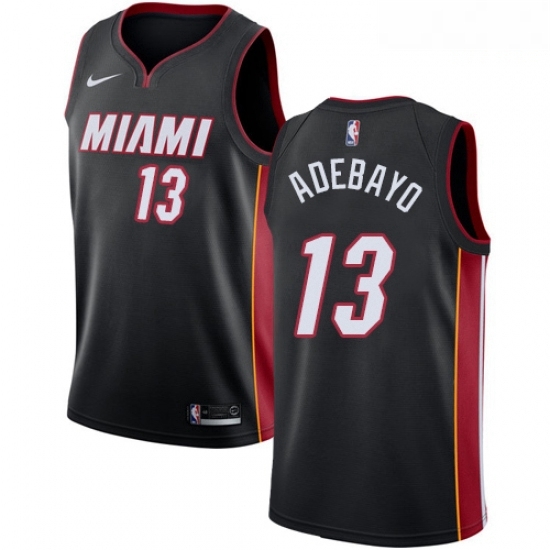 Mens Nike Miami Heat 13 Edrice Adebayo Swingman Black Road NBA Jersey Icon Edition Mens Nike Miami Heat 13 Edrice Adebayo Swingman Black Road NBA Jersey Icon Edition
