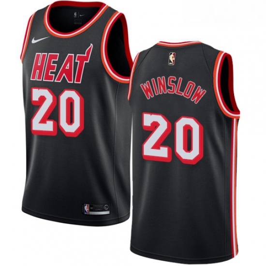 Mens Nike Miami Heat 20 Justise Winslow Authentic Black Black Fashion Hardwood Classics NBA Jersey Mens Nike Miami Heat 20 Justise Winslow Authentic Black Black Fashion Hardwood Classics NBA Jersey