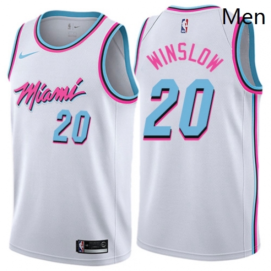 Mens Nike Miami Heat 20 Justise Winslow Authentic White NBA Jersey City Edition Mens Nike Miami Heat 20 Justise Winslow Authentic White NBA Jersey City Edition
