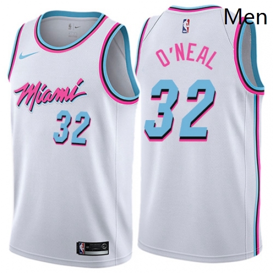 Mens Nike Miami Heat 32 Shaquille ONeal Swingman White NBA Jersey City Edition Mens Nike Miami Heat 32 Shaquille ONeal Swingman White NBA Jersey City Edition