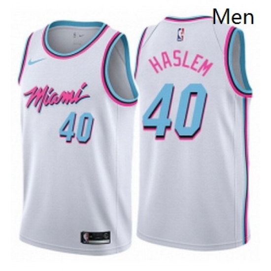 Mens Nike Miami Heat 40 Udonis Haslem Authentic White NBA Jersey City Edition Mens Nike Miami Heat 40 Udonis Haslem Authentic White NBA Jersey City Edition