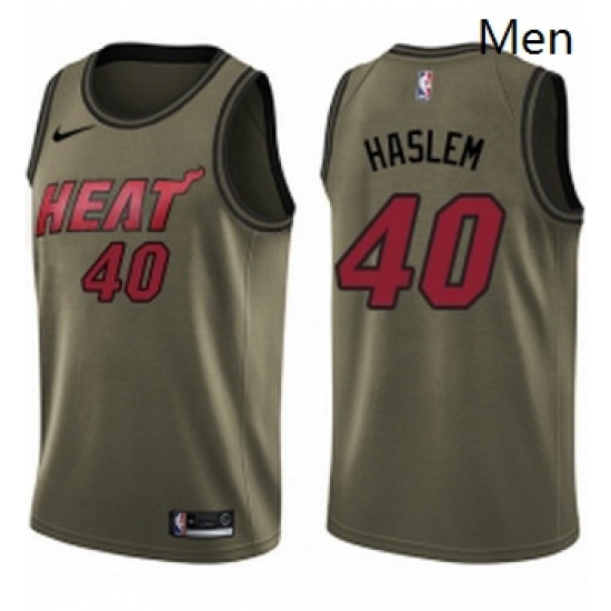 Mens Nike Miami Heat 40 Udonis Haslem Swingman Green Salute to Service NBA Jersey Mens Nike Miami Heat 40 Udonis Haslem Swingman Green Salute to Service NBA Jersey