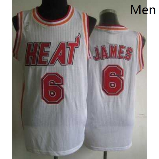 Miami Heat 6 LeBron James White Hardwood Classics Revolution 30 NBA Jerseys Miami Heat 6 LeBron James White Hardwood Classics Revolution 30 NBA Jerseys