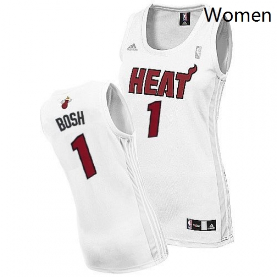 Womens Adidas Miami Heat 1 Chris Bosh Swingman White Home NBA Jersey Womens Adidas Miami Heat 1 Chris Bosh Swingman White Home NBA Jersey