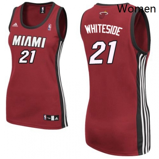 Womens Adidas Miami Heat 21 Hassan Whiteside Authentic Red Alternate NBA Jersey Womens Adidas Miami Heat 21 Hassan Whiteside Authentic Red Alternate NBA Jersey