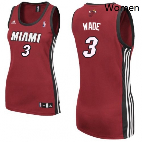 Womens Adidas Miami Heat 3 Dwyane Wade Swingman Red Alternate NBA Jersey Womens Adidas Miami Heat 3 Dwyane Wade Swingman Red Alternate NBA Jersey