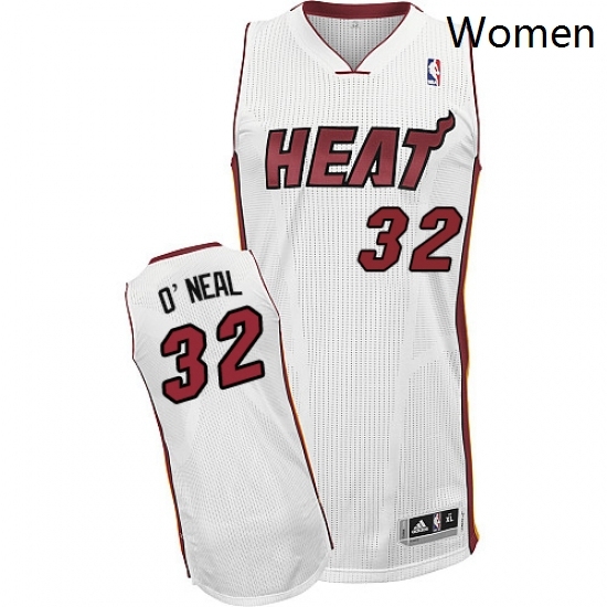 Womens Adidas Miami Heat 32 Shaquille ONeal Authentic White Home NBA Jersey Womens Adidas Miami Heat 32 Shaquille ONeal Authentic White Home NBA Jersey