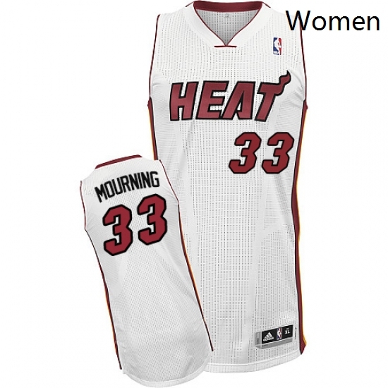 Womens Adidas Miami Heat 33 Alonzo Mourning Authentic White Home NBA Jersey Womens Adidas Miami Heat 33 Alonzo Mourning Authentic White Home NBA Jersey