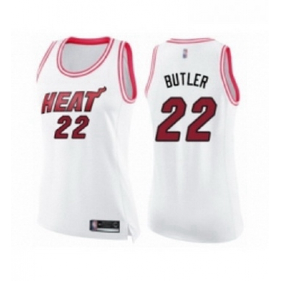 Womens Miami Heat 22 Jimmy Butler Swingman White Pink Fashion Basketball Jersey Womens Miami Heat 22 Jimmy Butler Swingman White Pink Fashion Basketball Jersey