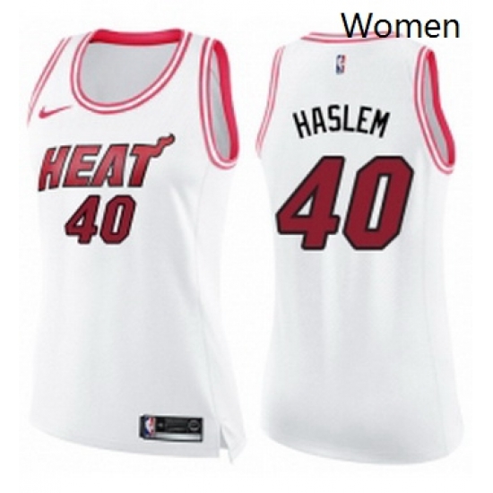 Womens Nike Miami Heat 40 Udonis Haslem Swingman WhitePink Fashion NBA Jersey Womens Nike Miami Heat 40 Udonis Haslem Swingman WhitePink Fashion NBA Jersey