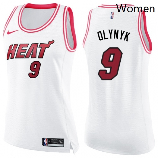Womens Nike Miami Heat 9 Kelly Olynyk Swingman WhitePink Fashion NBA Jersey Womens Nike Miami Heat 9 Kelly Olynyk Swingman WhitePink Fashion NBA Jersey