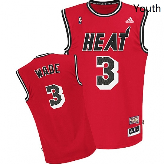 Youth Adidas Miami Heat 3 Dwyane Wade Swingman Red Hardwood Classics Nights NBA Jersey Youth Adidas Miami Heat 3 Dwyane Wade Swingman Red Hardwood Classics Nights NBA Jersey