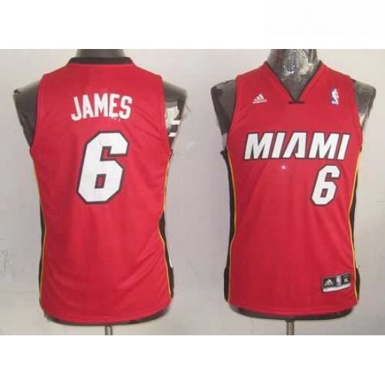 Youth NBA Miami Heat 6 LeBron James Red Stitched Jersey Youth NBA Miami Heat 6 LeBron James Red Stitched Jersey