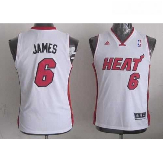 Youth NBA Miami Heat 6 LeBron James White Stitched Jersey Youth NBA Miami Heat 6 LeBron James White Stitched Jersey