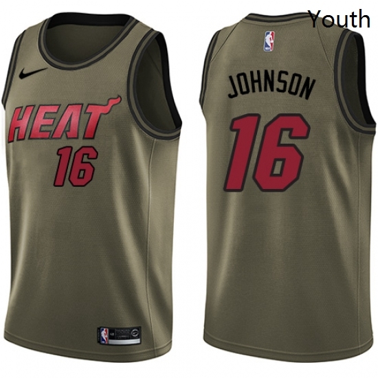 Youth Nike Miami Heat 16 James Johnson Swingman Green Salute to Service NBA Jersey Youth Nike Miami Heat 16 James Johnson Swingman Green Salute to Service NBA Jersey