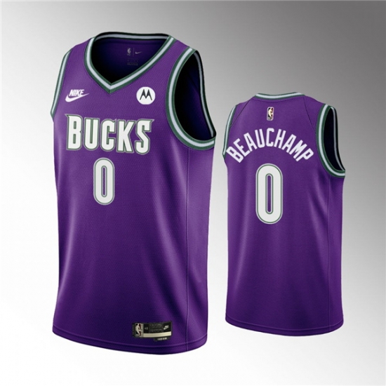 Men Milwaukee Bucks 0 MarJon Beauchamp 2022 23 Purple Classic Edition Swingman Stitched Basketball Jersey Men Milwaukee Bucks 0 MarJon Beauchamp 2022 23 Purple Classic Edition Swingman Stitched Basketball Jersey