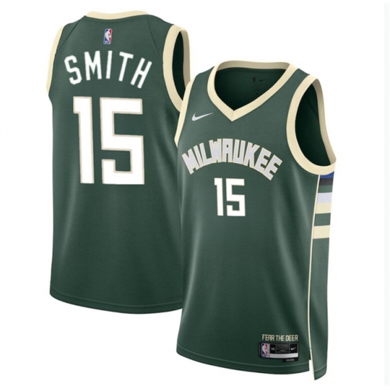 Men Milwaukee Bucks 15 Tyler Smith Green 2024 Draft Icon Edition Stitched Basketball Jersey Men Milwaukee Bucks 15 Tyler Smith Green 2024 Draft Icon Edition Stitched Basketball Jersey