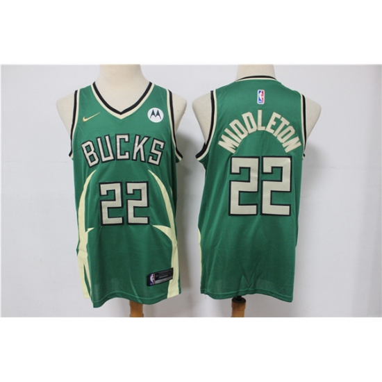 Men Milwaukee Bucks 22 Khris Middleton Green Stitched Jersey Men Milwaukee Bucks 22 Khris Middleton Green Stitched Jersey