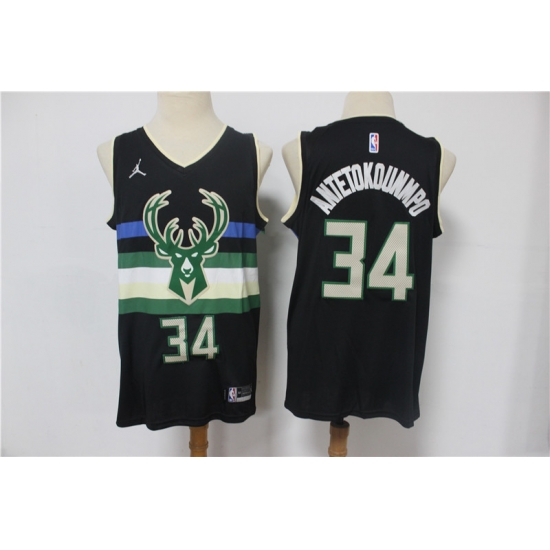 Men Milwaukee Bucks Giannis Antetokounmpo 34 Swingman Black 2021 Jordan Brand Jersey Men Milwaukee Bucks Giannis Antetokounmpo 34 Swingman Black 2021 Jordan Brand Jersey