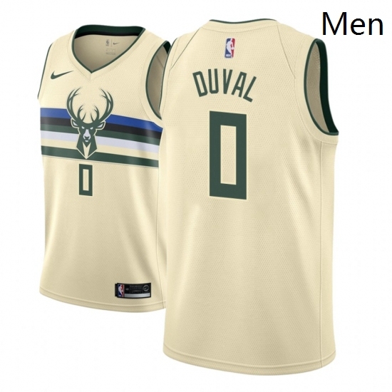 Men NBA 2018 19 Milwaukee Bucks 0 Trevon Duval City Edition Cream Jersey Men NBA 2018 19 Milwaukee Bucks 0 Trevon Duval City Edition Cream Jersey