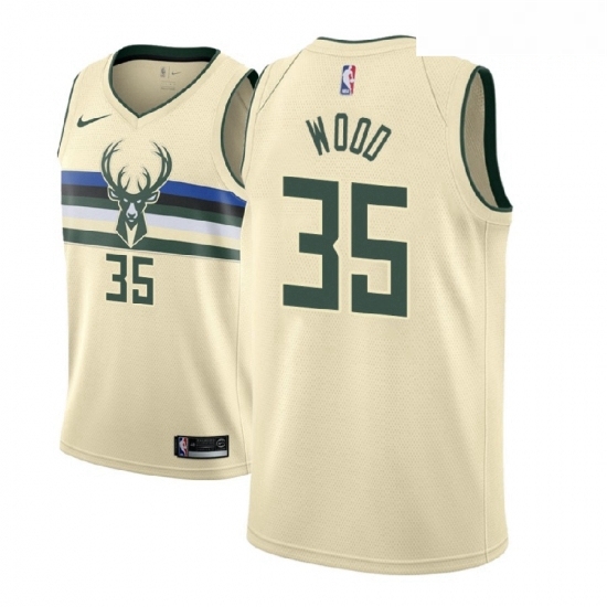 Men NBA 2018 19 Milwaukee Bucks 35 Christian Wood City Edition Cream Jersey Men NBA 2018 19 Milwaukee Bucks 35 Christian Wood City Edition Cream Jersey