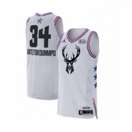 Mens Jordan Milwaukee Bucks 34 Giannis Antetokounmpo Authentic White 2019 All Star Game Basketball Jersey Mens Jordan Milwaukee Bucks 34 Giannis Antetokounmpo Authentic White 2019 All Star Game Basketball Jersey