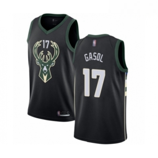 Mens Milwaukee Bucks 17 Pau Gasol Authentic Black Basketball Jersey Statement Edition Mens Milwaukee Bucks 17 Pau Gasol Authentic Black Basketball Jersey Statement Edition