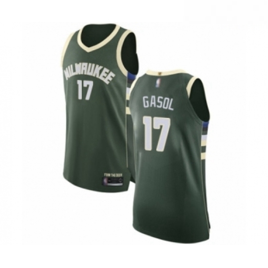 Mens Milwaukee Bucks 17 Pau Gasol Authentic Green Basketball Jersey Icon Edition Mens Milwaukee Bucks 17 Pau Gasol Authentic Green Basketball Jersey Icon Edition