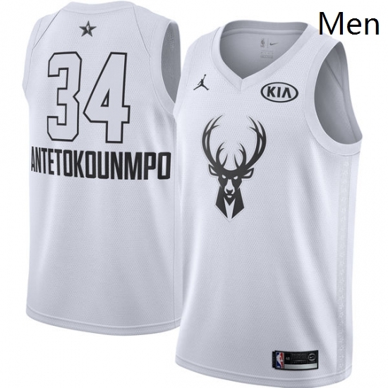 Mens Nike Jordan Milwaukee Bucks 34 Giannis Antetokounmpo Swingman White 2018 All Star Game NBA Jersey Mens Nike Jordan Milwaukee Bucks 34 Giannis Antetokounmpo Swingman White 2018 All Star Game NBA Jersey