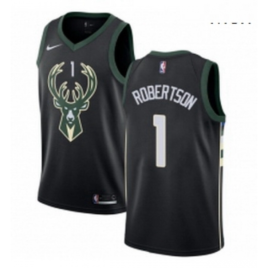 Mens Nike Milwaukee Bucks 1 Oscar Robertson Swingman Black Alternate NBA Jersey Statement Edition Mens Nike Milwaukee Bucks 1 Oscar Robertson Swingman Black Alternate NBA Jersey Statement Edition